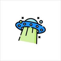 Alien spaceship icon illustration vector