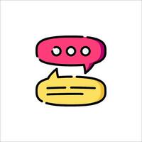 Two speech bubbles with dots on them vector