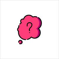 A pink cloud with a question mark on it vector