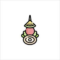 A small icon of a small round object with a small hat on top vector