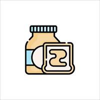 A jar of peanut butter and a piece of bread vector
