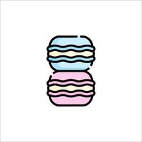 A stack of macarons on a white background vector