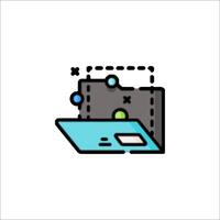 A wallet icon with a green dot on it vector