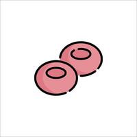 Two donuts icon on white background vector