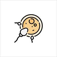 A drawing of a fetus with a spoon vector