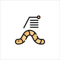 A worm with a paper in its mouth vector