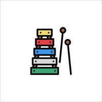 A stack of wooden blocks with a stick vector