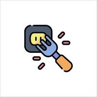 A fork and knife icon with a light bulb vector