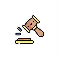 A judge's gavel is hitting a piece of paper vector