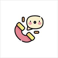 A cartoon phone icon with a speech bubble vector