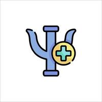 A blue and white icon of a cross and a plus sign vector