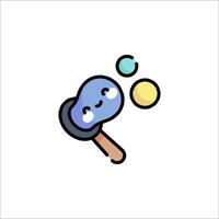 A cartoon bubble wand with a face on it vector