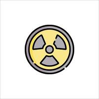 Radiation icon, illustration, flat style, isolated on white background vector