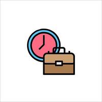 A briefcase and clock icon on a white background vector