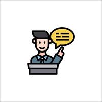 A man with a speech bubble on his head vector