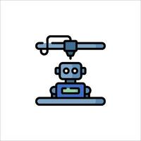 A robot is sitting on a table with a machine vector