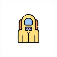 A yellow astronaut suit icon on a white background vector
