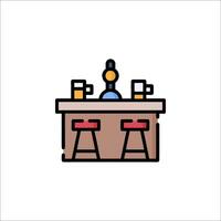 A bar with two stools and a beer bottle vector