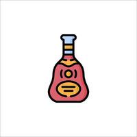 A bottle of liquor with a face on it vector