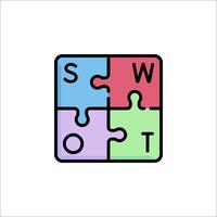 Swot puzzle icon illustration vector