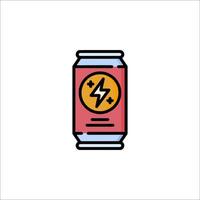 A can of energy drink with a lightning bolt on it vector