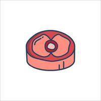 A slice of meat icon on a white background vector