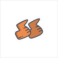 Two thumbs up icon on white background vector