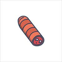 A red sausage icon on a white background vector