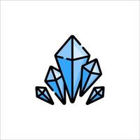 A blue crystal icon with three diamonds vector