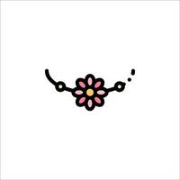 A flower is drawn on a white background vector