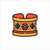 An illustration of a ring with colorful stones vector
