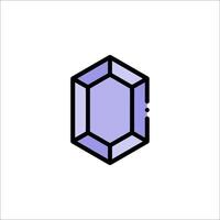 A purple hexagon with a black outline vector