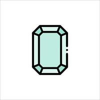 A diamond icon in a line style vector