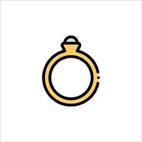 An illustration of a ring with a diamond on it vector