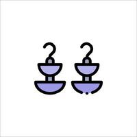 A pair of earrings with hooks on them vector