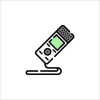 A phone icon with a microphone on top of it vector