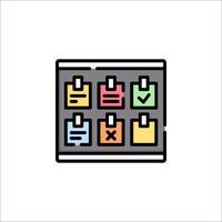 A calendar icon with a check box on it vector