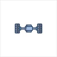 A flat icon of a car with wheels vector