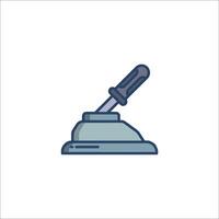 A knife on a table icon vector