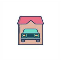 Car in house icon illustration vector