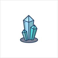 A blue crystal icon with a small cube vector