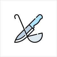 A knife and fork icon on a white background vector