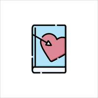 A tablet with a heart and arrow on it vector