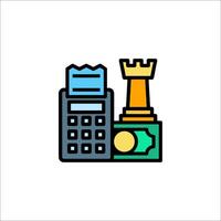 A calculator, a calculator and a chess piece vector