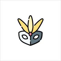 A mask with a yellow and pink flower on it vector