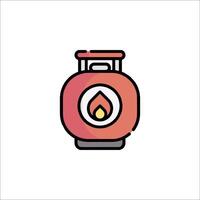 A red gas can with a flame on it vector