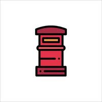 A red mail box icon on a white background vector
