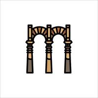 Ancient roman arch icon in a flat style vector