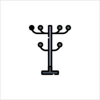 A black and white illustration of a tree with four lights vector