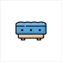 A blue couch with a cross on it vector
